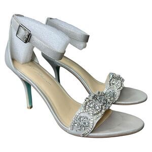 Betsey Johnson Women’s Gina Rhinestone Silver Heels 11